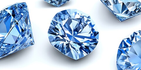 Azure brilliance captivating clarity of light reflecting on faceted diamonds