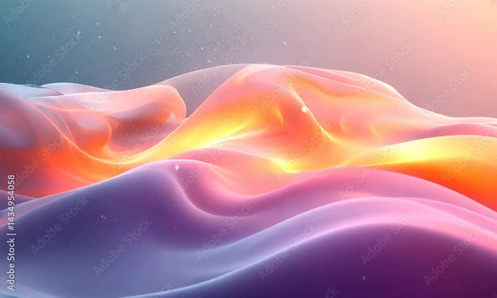 Aufkleber abstract colorful waves flowing in a serene environment with soft lighting and gentle gradients