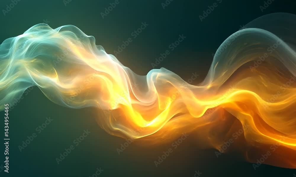 Aufkleber abstract colorful wave of light flowing across a dark background, creating a sense of movement and e