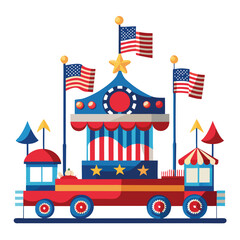 Naklejka premium American parade floats isolated on white background