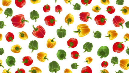 Bell pepper vegetables seamless pattern background . Colorful texture can be used for cooking website background, print textile, menu background