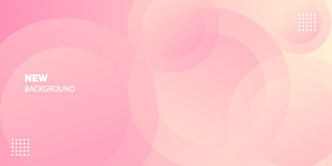 Minimalist banner background, pastel colorful, pink and yellow gradations. Circle effect style geometric, abstract background