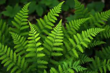 close up of a fern leaf in a forest