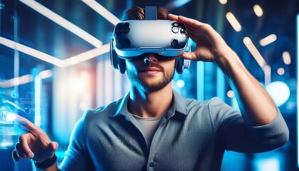 Immersive VR Gaming Futuristic Room