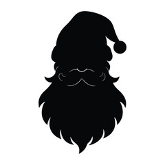 Santa Claus head silhouette vector illustration 