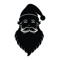 Santa Claus head silhouette vector illustration 