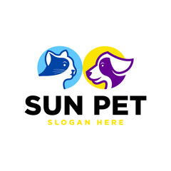 Pet logo design template isolated in white background