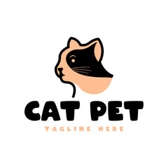 Pet logo design template isolated in white background