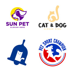 Pet logo design template isolated in white background