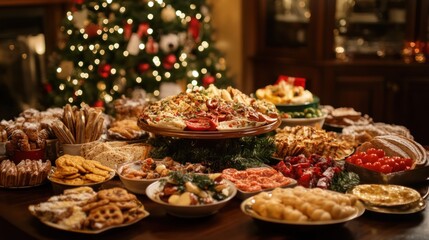 Naklejka premium Festive Christmas feast