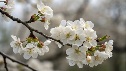 Fototapeta premium White Blossoms on a Branch