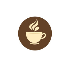 Coffee cup logo design vector illustration for cafe shop and restaurant branding and advertising template
