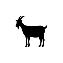 goat silhouette vector on white background
