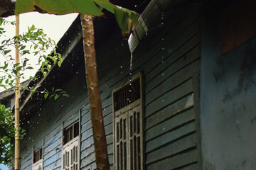 rainy atmosphere in the old house