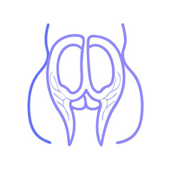 Abstract brain depiction with blue lines against black background