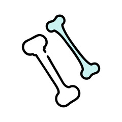 Single bone illustration on black background minimal aesthetic design