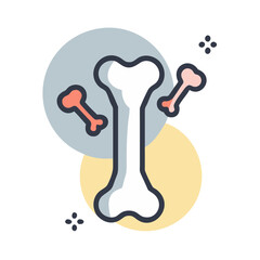 Illustration of bones with circle shapes on a black background