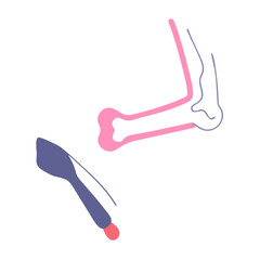 Stylized arm illustration with matchstick on black background