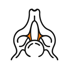 Minimalist line drawing of abstract organic shape on black