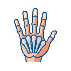 Obraz premium Stylized human hand skeleton illustration on a black background