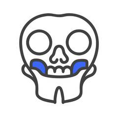 Modern Skull Outline Graphic Isolated on Black Background