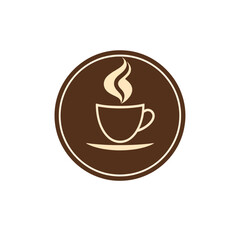 Coffee cup logo design vector illustration for cafe shop or restaurant branding and advertising use