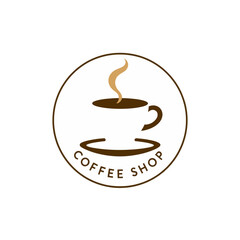 Coffee shop logo design vector graphic template for cafe and restaurant branding and identity design