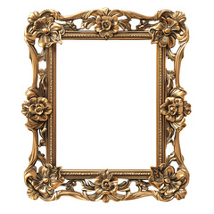 Ornate Gold Frame with Floral Design Elegant Decor