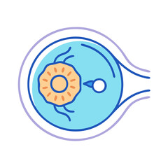 Stylized Eye Anatomy Illustration on Black Background for Medical Use