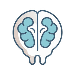 Vector illustration of brain icon symbolizing creative thinking process