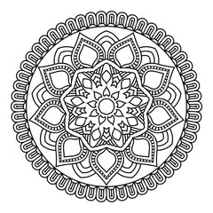 Hand-Drawn Mandala Design for Spiritual Coloring Pages Tattoo Art and Meditation Posters