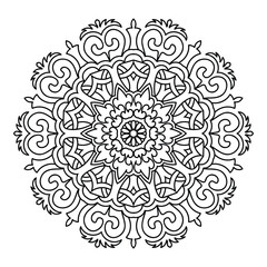 Hand-Drawn Mandala Design for Spiritual Coloring Pages Tattoo Art and Meditation Posters