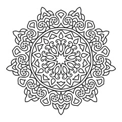 Hand-Drawn Mandala Design for Spiritual Coloring Pages Tattoo Art and Meditation Posters