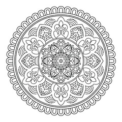 Hand-Drawn Mandala Design for Spiritual Coloring Pages Tattoo Art and Meditation Posters