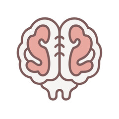 Stylized brain illustration on black background with muted tones