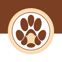 Dog paw print vector illustration pet animal puppy canine footprint design graphic icon symbol sign logo