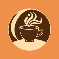 Coffee cup logo design vector illustration for cafe restaurant or branding graphic design element 100