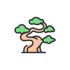 Tree colored icons, minimalist vector illustration ,simple transparent graphic element .Isolated on white background