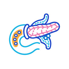 Abstract blue and pink figure on a black background