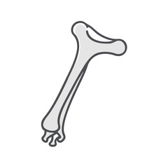 Cartoon Bone Illustration on Black Background Stock Image