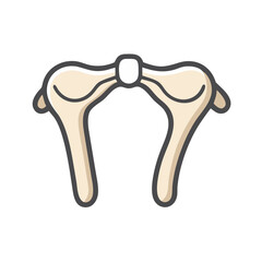 Abstract illustration of wishbone shape on black background