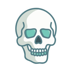 Fototapeta premium Vector illustration of cartoon skull on black background