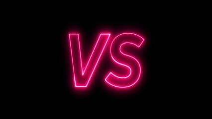 Vs neon sign. Neon sign vs. Vs logo animation.