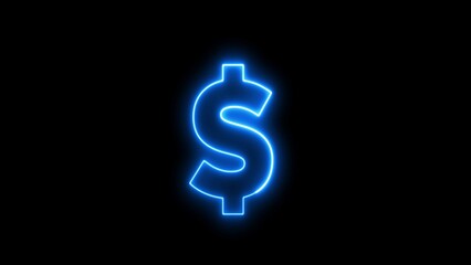 Obraz premium $ neon sign. Neon sign dollar. Dollar logo.