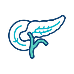 Naklejka premium Stylized pancreas illustration against black background representing organ health