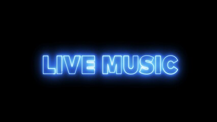 Live Music neon sign. Neon sign Live Music. Live Music logo.