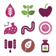 Botanical icons and symbols for natural products representation