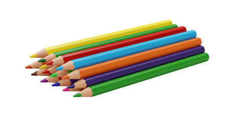 Fototapeta premium A set of colorful pencils arranged in a stack on a black background studio shot close up view art tool 100