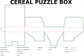 Cereal Box Packaging Design Layout Template Die Cut Vector Cereal Box Illustration