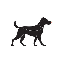 Dog Holding Leash Silhouette Art